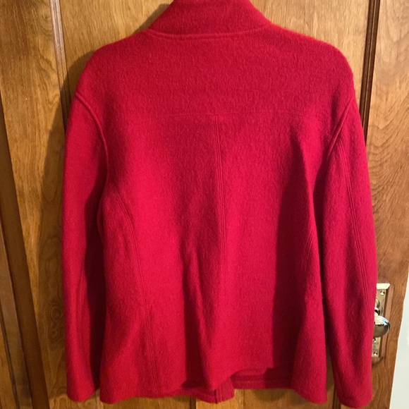 Talbots 100%  Wool Button Front Sweater Coat  large - red - Picture 4 of 4